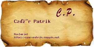 Czár Patrik névjegykártya